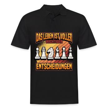 Schach Schachmatt Lustig Brettspiel Geschenk - Männer Poloshirt - Schwarz - Vorne - Kai (181cm)
