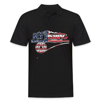 Fly Fishing Fly Fishing in America for flies - Men's Polo Shirt - black - Front - Kai (181cm)