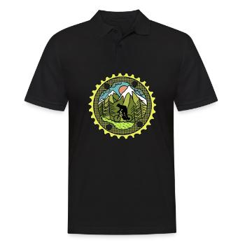 Retro Mountainbike MTB Kranz für Mountainbike Fans - Männer Poloshirt - Schwarz - Vorne - Kai (181cm)