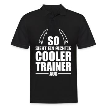 So sieht ein richtig cooler Trainer aus Fußball - Männer Poloshirt - Schwarz - Vorne - Kai (181cm)