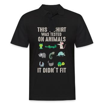 tested on animal tested on animals it doesn't fit - Men's Polo Shirt - black - Front - Kai (181cm)