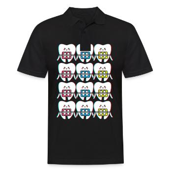 Zahnspange Zahnarzt Zahnärztin - Männer Poloshirt - Schwarz - Vorne - Kai (181cm)