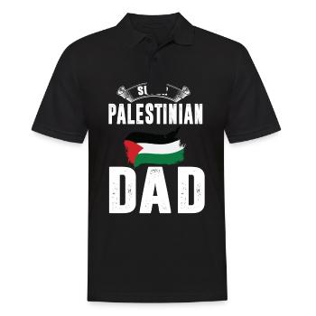 papa super palestinien grand père palestinien - Polo Homme - noir - Devant - Kai (181cm)