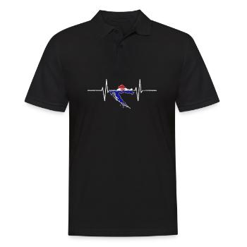 Kroatien Herzschlag EKG Heartbeat Vintage Retro - Männer Poloshirt - Schwarz - Vorne - Kai (181cm)