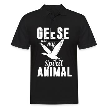 spirit animal i love geese goose flying bird - Men's Polo Shirt - black - Front - Kai (181cm)