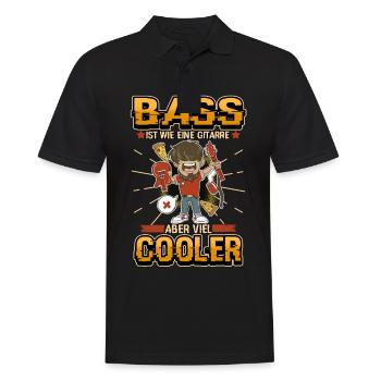 Bass Gitarre Instrument Rock Spruch Geschenk - Männer Poloshirt - Schwarz - Vorne - Kai (181cm)