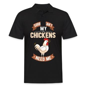 my chickens need my meine hühner brauchen mich - Männer Poloshirt - Schwarz - Vorne - Kai (181cm)