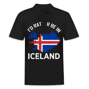 I'd Rather Be in Iceland Island Europe Nordic - Men's Polo Shirt - black - Front - Kai (181cm)