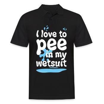 Diving divers i love to pee in my wetsuit idea - Men's Polo Shirt - black - Front - Kai (181cm)