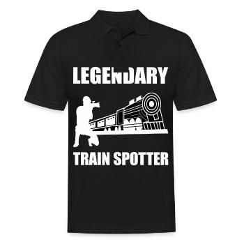 legendary trainspotter trainspotting train trains - Men's Polo Shirt - black - Front - Kai (181cm)