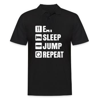 Trampolinturner essen Schlafsprung-Wiederholungsgeschenk - Männer Poloshirt - Schwarz - Vorne - Kai (181cm)