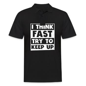TDAH Cadeau Think Fast - Polo Homme - noir - Devant - Kai (181cm)