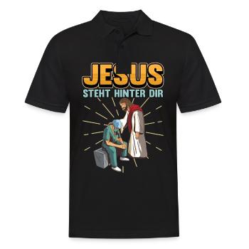 Jesus Krankenschwester Arzt Pflegekraft Geschenk - Männer Poloshirt - Schwarz - Vorne - Kai (181cm)