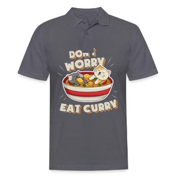 Curry Fan Spruch I Dont Worry Eat Curry - Männer Poloshirt - Anthrazit - Vorne - Nico (186cm)