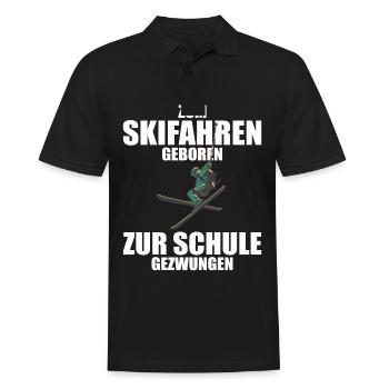 Zum Skifahren geboren zur Schule gezwungen Ski - Männer Poloshirt - Schwarz - Vorne - Kai (181cm)