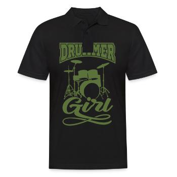 Kit de batterie cadeau DRUMMER pour batteur - Polo Homme - noir - Devant - Kai (181cm)