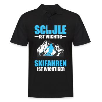 Schule ist wichtig Skifahren ist wichtiger ski - Männer Poloshirt - Schwarz - Vorne - Kai (181cm)