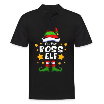 Elfe Elf Weihnachtsgeschenk Boss - Männer Poloshirt - Schwarz - Vorne - Kai (181cm)