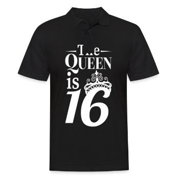 la reine 16 anniversaire adolescent fille reine - Polo Homme - noir - Devant - Kai (181cm)