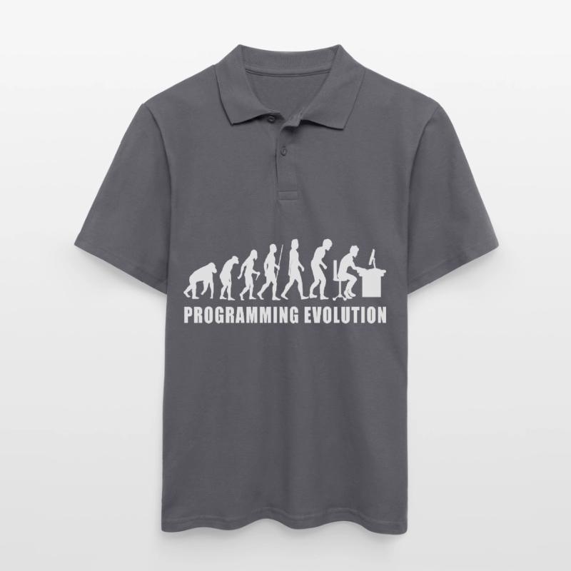 programming evolution computer code coding bugs Men's Polo Shirt