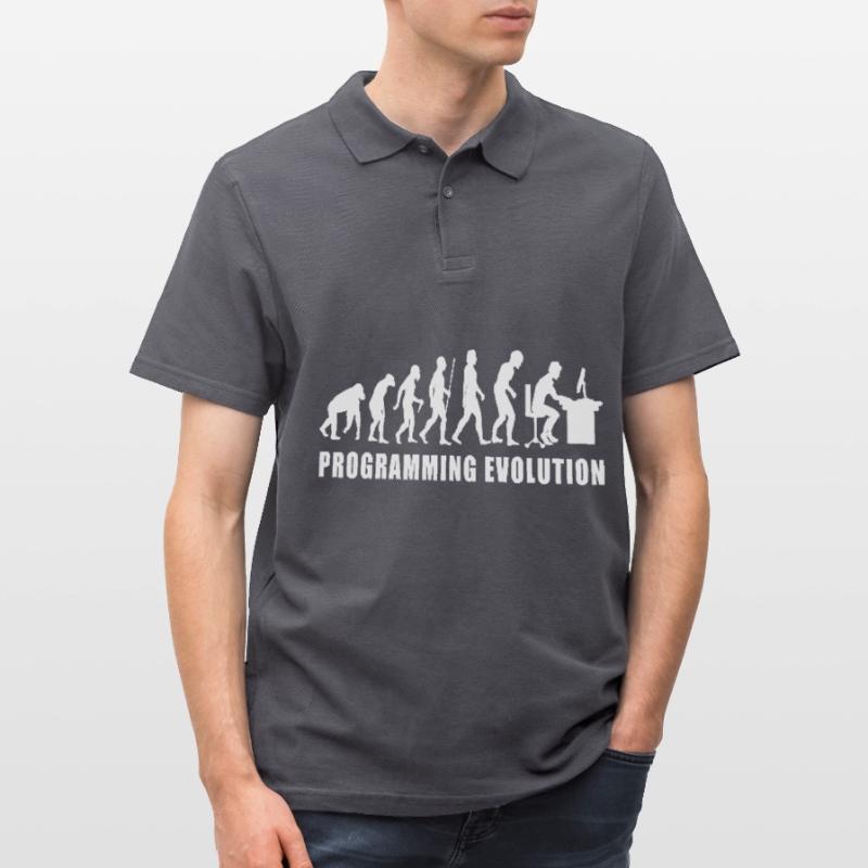 programming evolution computer code coding bugs Men's Polo Shirt