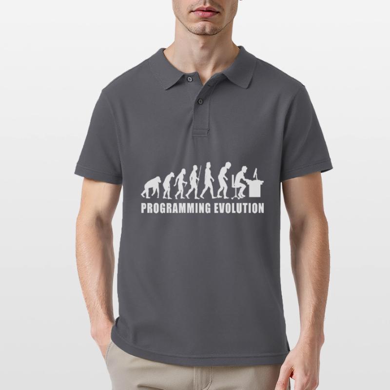 programming evolution computer code coding bugs Men's Polo Shirt