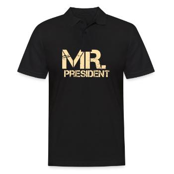 Mr. President Männer Geschenke zum Geburtstag - Männer Poloshirt - Schwarz - Vorne - Kai (181cm)