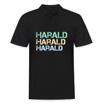 Harald Sprüche Name Vorname Geschenkideen - Männer Poloshirt - Schwarz - Vorne - Kai (181cm)