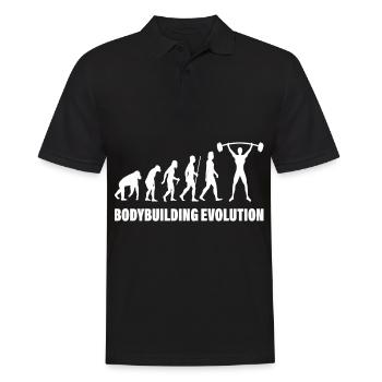 bodybuilding evolution kraftsport sport gewichte - Männer Poloshirt - Schwarz - Vorne - Kai (181cm)