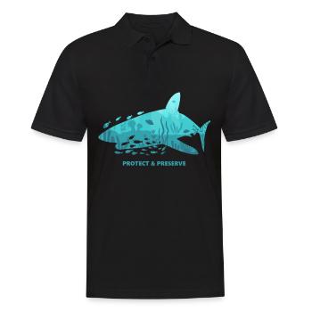 Requins Hai Conservation des espèces Conservation de la nature Idée de protection des animaux - Polo Homme - noir - Devant - Kai (181cm)