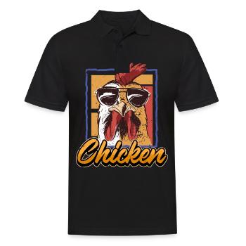 Hahn Hühner Henne Ei Hahn Sagen Geschenk - Männer Poloshirt - Schwarz - Vorne - Kai (181cm)