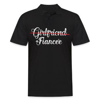 girlfriend fiancee girlfriend fiancee ring wedding - Men's Polo Shirt - black - Front - Kai (181cm)