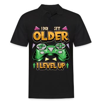 Gamer PC Videogames Controller Spruch Geschenk - Männer Poloshirt - Schwarz - Vorne - Kai (181cm)