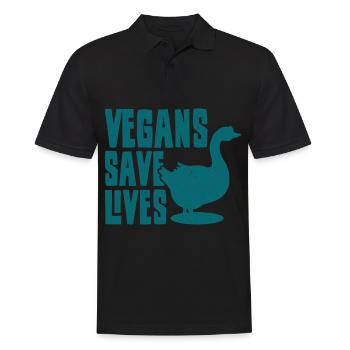 Un VÉGÉTARIEN offre des militants des droits des animaux pour les végétaliens - Polo Homme - noir - Devant - Kai (181cm)