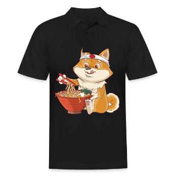 Ramen Shiba Inu Japon chien de soupe de nouilles cadeau - Polo Homme - noir - Devant - Kai (181cm)
