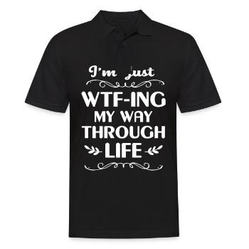 Funny sayings - Men's Polo Shirt - black - Front - Kai (181cm)