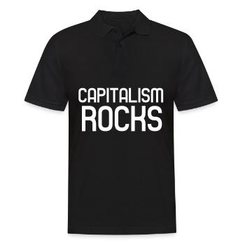 Kapitalismus Rockt - Männer Poloshirt - Schwarz - Vorne - Kai (181cm)