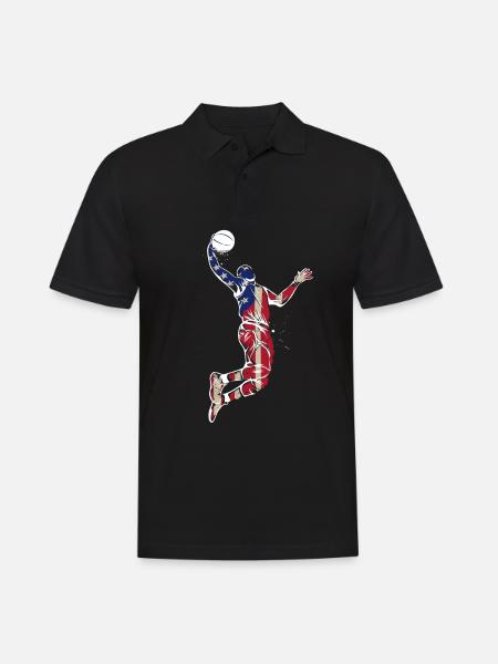 Basketball Design für einen Basketball-Spieler - Männer Poloshirt - Schwarz