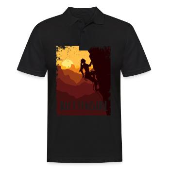 Klettern Klettergirl Berg Kletterer - Männer Poloshirt - Schwarz - Vorne - Kai (181cm)