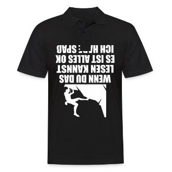 Climbing If you can read this everything is ok - Men's Polo Shirt - black - Front - Kai (181cm)