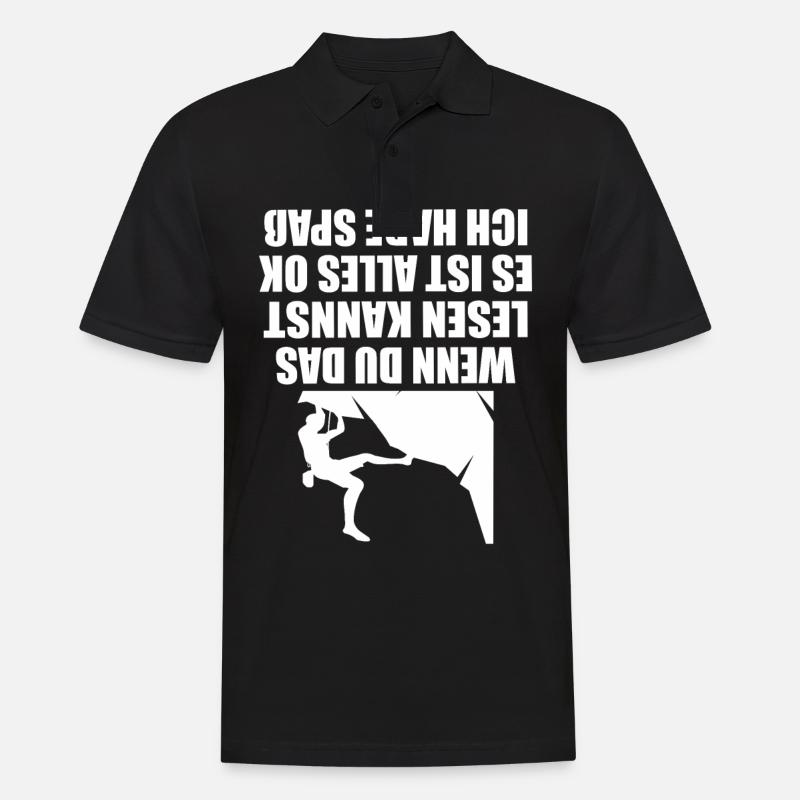 Klettern Wenn du das lesen kannst es ist alles ok - Männer Poloshirt - Schwarz