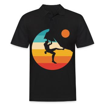 Climbing climbing climber mountain boulder - Men's Polo Shirt - black - Front - Kai (181cm)