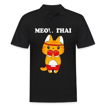 Chat Muay Thai - Polo Homme - noir - Devant - Kai (181cm)