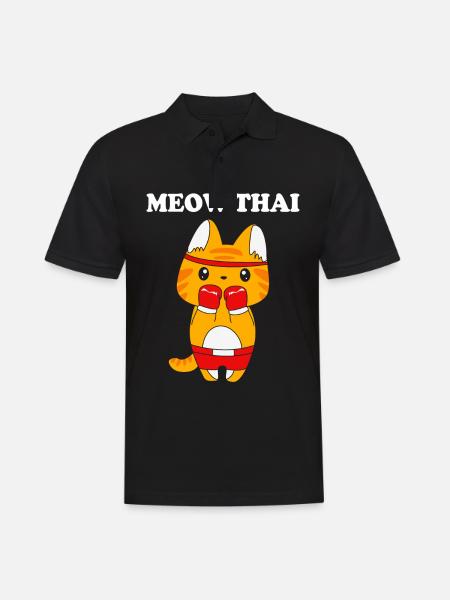 Muay Thai cat - Men's Polo Shirt - black