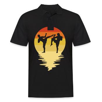 Muay Thai Boxing Kickboxing Kickboxer Kickboxing - Men's Polo Shirt - black - Front - Kai (181cm)