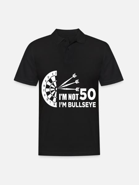 ich bin nicht 50 ich bin bullseye alter dart darts - Männer Poloshirt - Schwarz