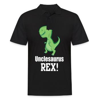 uncle saurus rex unclesaurus uncle man father - Men's Polo Shirt - black - Front - Kai (181cm)