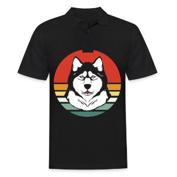 Malamute Schlittenhund - Männer Poloshirt - Schwarz - Vorne - Kai (181cm)