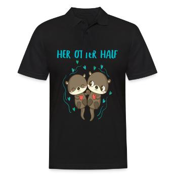 Otter Her Otter a aidé la tenue partenaire de Valtinstag - Polo Homme - noir - Devant - Kai (181cm)