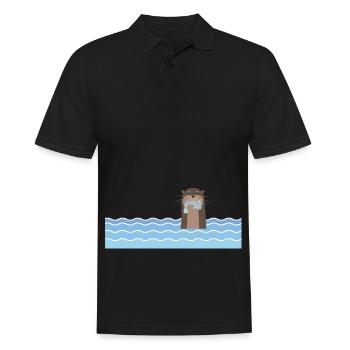 Otter Love Each Otter niedlich Tier Geschenkidee - Männer Poloshirt - Schwarz - Vorne - Kai (181cm)